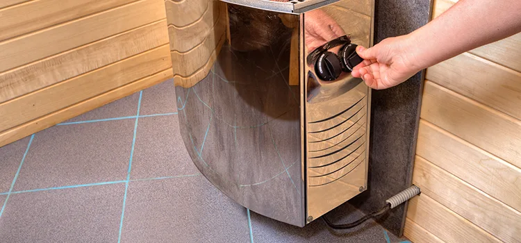 Floor-mounted sauna heater Installation in Keswick, Ontario