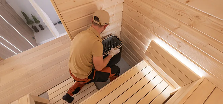 Finnish Sauna Ceiling Installation in Keswick, Ontario